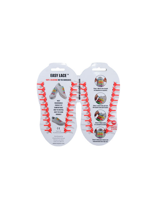 Easy Lace Easy Lace Κορδόνια Παπουτσιών Σιλικόνης Κόκκινα 20τμχ