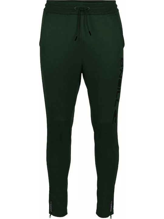 Rutile Glossy Khaki Sweatpants With Elastic