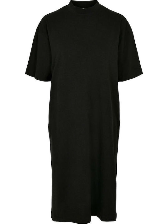 Summer Midi Athletic T-Shirt Short Sleeve Black Dress