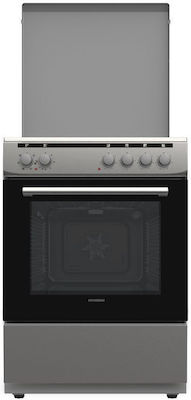 Hyundai HCMU22-6560E/X Κουζίνα 72lt με Εμαγιέ Εστίες Π60εκ. Inox