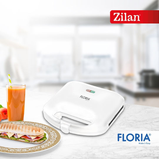 Zilan Τοστιέρα για 2 Τοστ 750W Λευκή