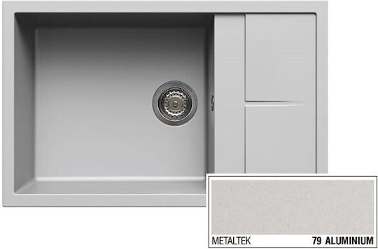 Elleci Unico 310 Metaltek Ένθετος Νεροχύτης από Συνθετικό Γρανίτη Μ78xΠ50cm Aluminium