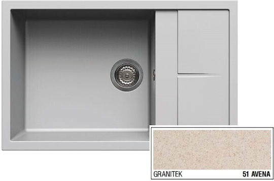 Elleci Unico 310 Granitek LGU31051 Drop-In Chiuvetă din Granit Sintetic L78xW50cm Avena