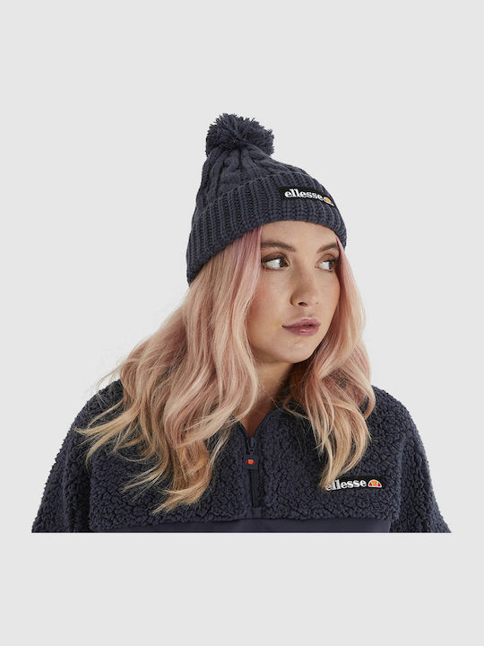 Jaida Pom Pom Beanie Frauen Beanie mit Strickmuster in Marineblau Farbe