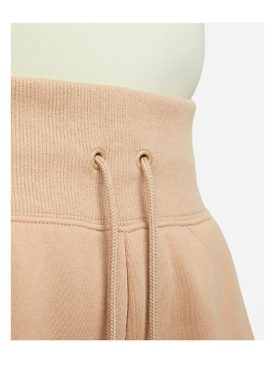 Sportswear High Waist Sweatpants Wide Fleece Beige