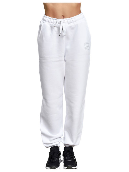 Target Hohe Taille Damen-Sweatpants Jogger Weiß Vlies