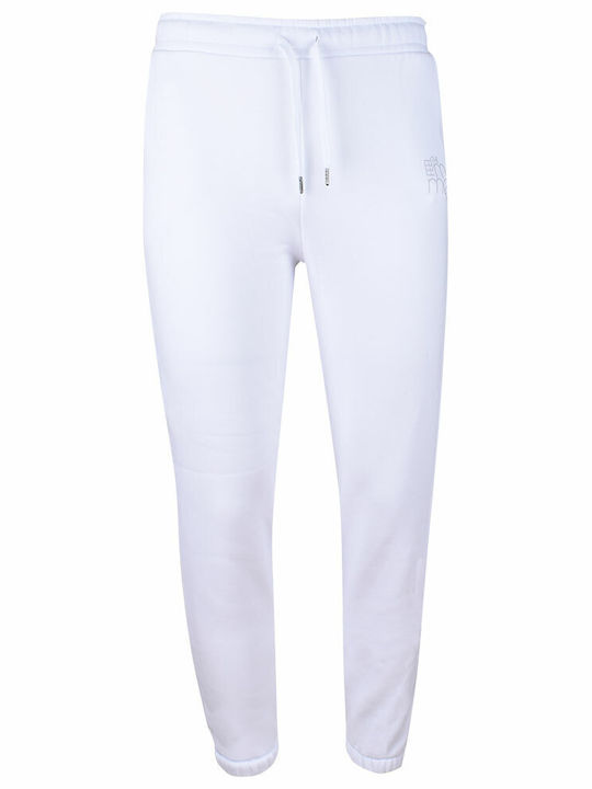 High Waist Sweatpants Jogger Fleece White