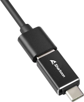 Sharkoon USB 3.2 Hub 4 Anschlüsse mit USB-A / USB-C / Ethernet Verbindung