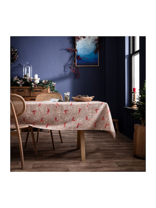 Gofis Home Weihnachtlich Tischtuch Stoff Beige L180xB135cm.