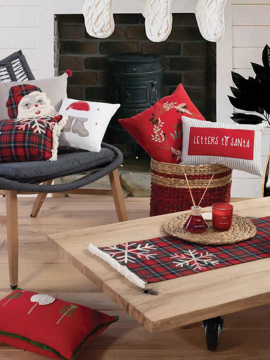 Nef-Nef Homeware Christmas Decorative Pillow Tiffani Square Red 45x45pcs