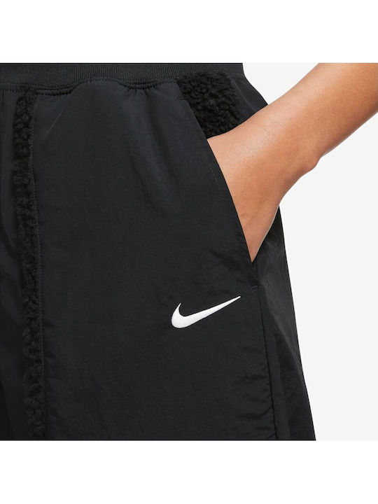 Sportswear Damen Jogginghosen Fleece Hohe Taille Schwarz