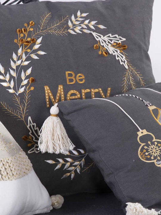 Nef-Nef Homeware Belle Χριστουγεννιάτικο Διακοσμητικό Μαξιλάρι Τετράγωνο Black 45x45εκ.