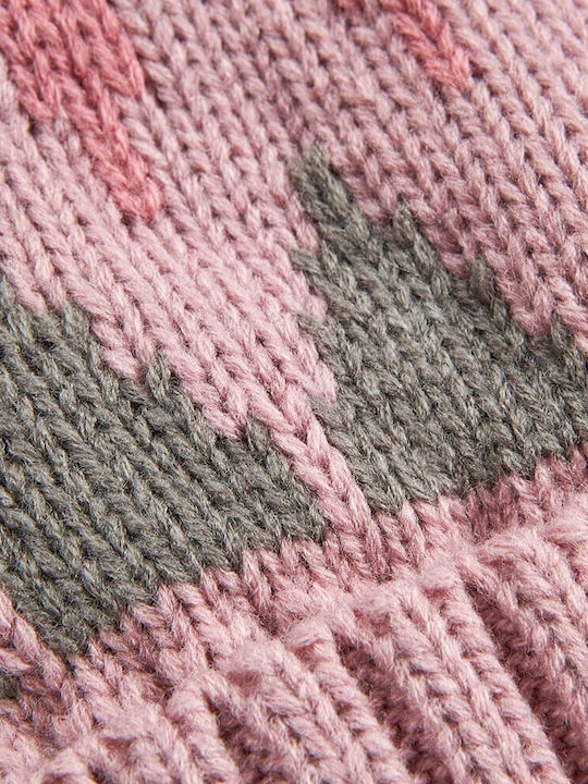 Verde Knitted Beanie Cap Pink