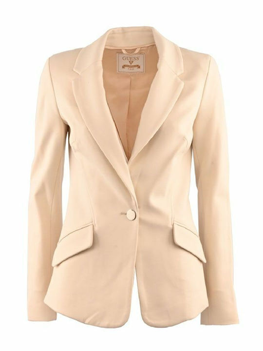 Guess Long Women's Waisted Blazer Beige