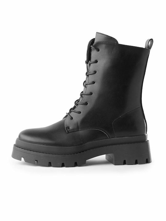 Funky Buddha Women's Combat Boots Black