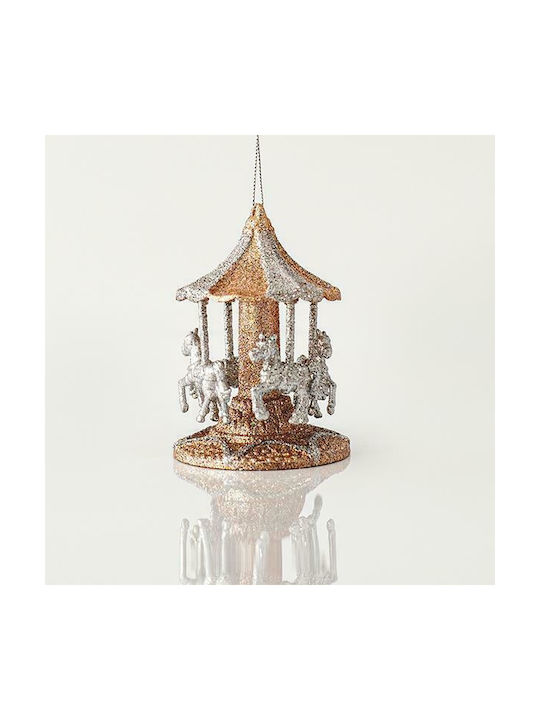 Eurolamp Ornament de Crăciun Carusel Acrilic Rose Gold cu Pulbere de Aur cu Paiete 10.8x7.5buc