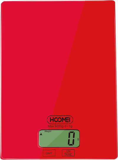 Hoomei HM-1210R Ψηφιακή Ζυγαριά Κουζίνας έως 5kg Κόκκινη