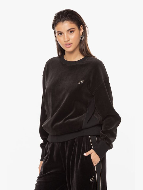 Superdry Women's Velvet Sweatshirt Black