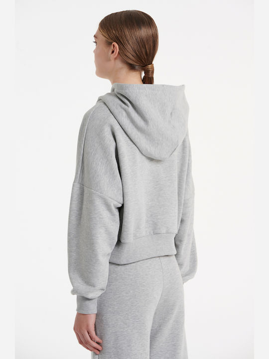 SugarFree Women's Cropped Hooded Sweatshirt Gray