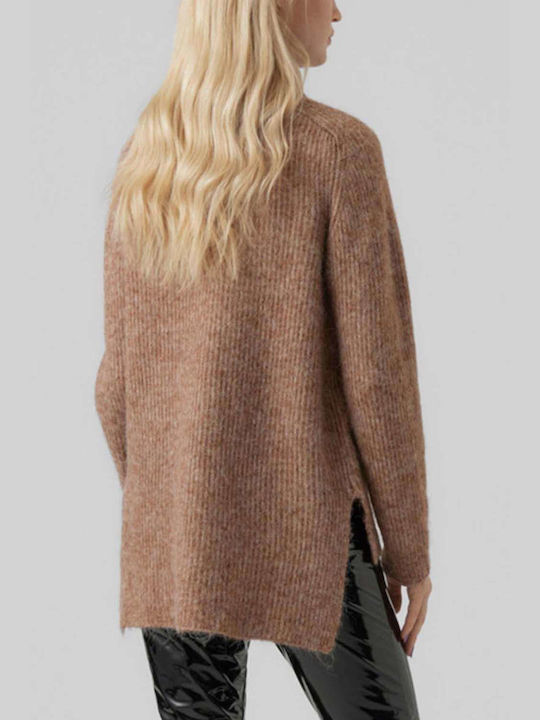 Vero Moda Women's Long Sleeve Pullover Turtleneck Brown