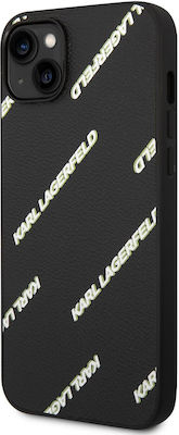 Karl Lagerfeld Grained Leather Back Cover Black (iPhone 14 Plus)