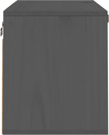 Dulap Suspendat pentru Sufragerie din Lemn Masiv Gri 60x30x35 cm