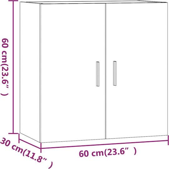 Hängeschrank fürs Wohnzimmer aus Spanplatte Beige 60x30x60 cm