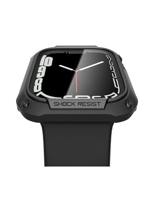 Spigen Tough Armor Θήκη Σιλικόνης σε Μαύρο χρώμα για Apple Watch 45mm