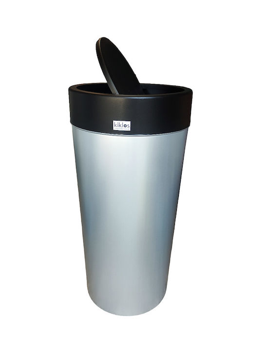 Viomes Deco Waste Bin Plastic with Floating Lid Grey 28lt