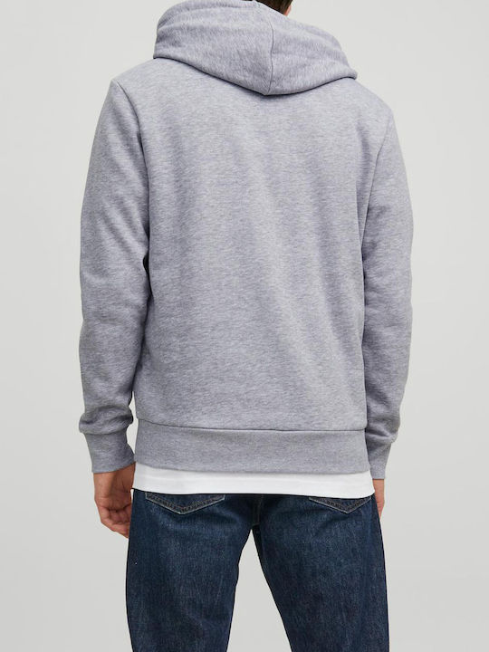 Jack & Jones Men's Sweatshirt with Hood and Pockets Gray