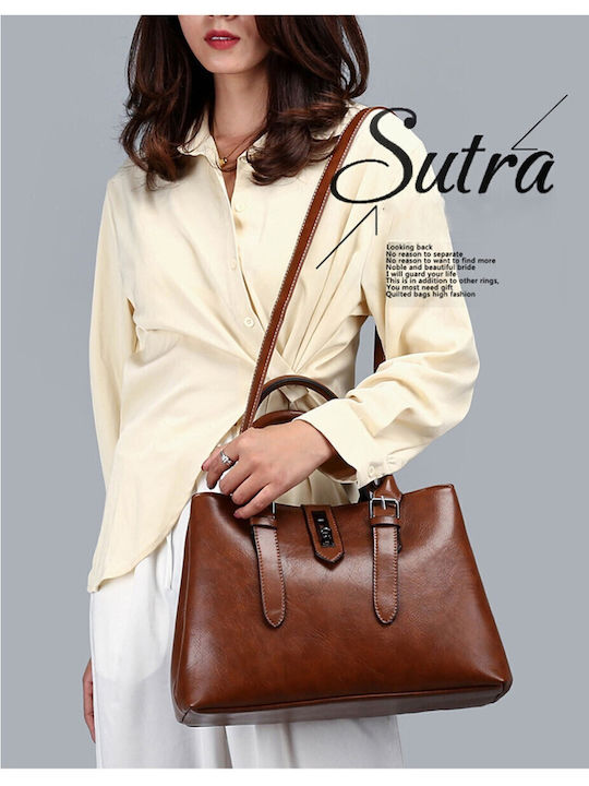 Σετ Γυναικεία Τσάντα Ώμου Light Brown