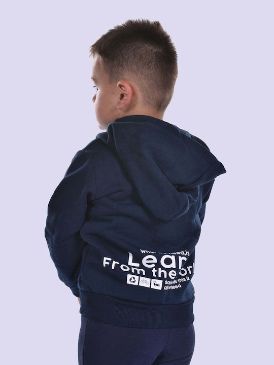 Joyce Boys Hooded Sweatshirt with Zipper Navy Blue