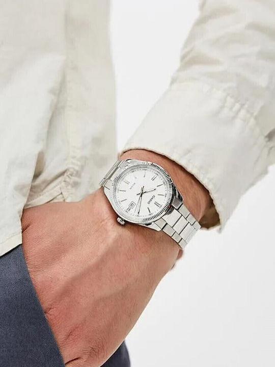 Casio Men's Watch 38.5mm Battery with Silver Metal Bracelet