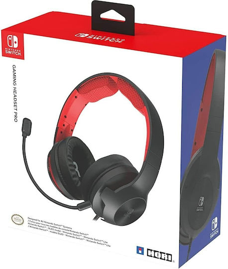 Hori Pro Over Ear Gaming Headset με σύνδεση 3.5mm Black/Red