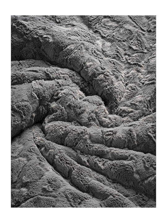 Madi Rubble Ριχτάρι Πολυθρόνας Γούνινο 170x180εκ. Grey