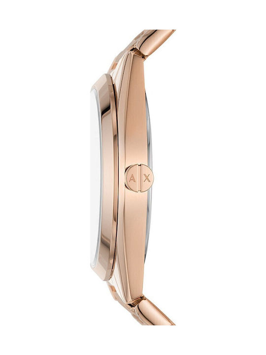 Armani Exchange Women's Watch Chronograph with Pink Gold Metal Bracelet