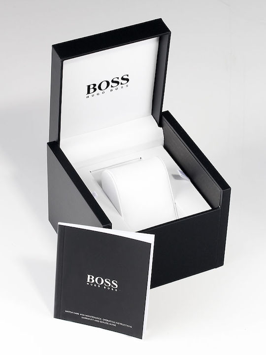Boss Champion Γυναικείο Ρολόι 38mm Χρονογράφος Μπαταρίας με Ασημί Μεταλλικό Μπρασελέ