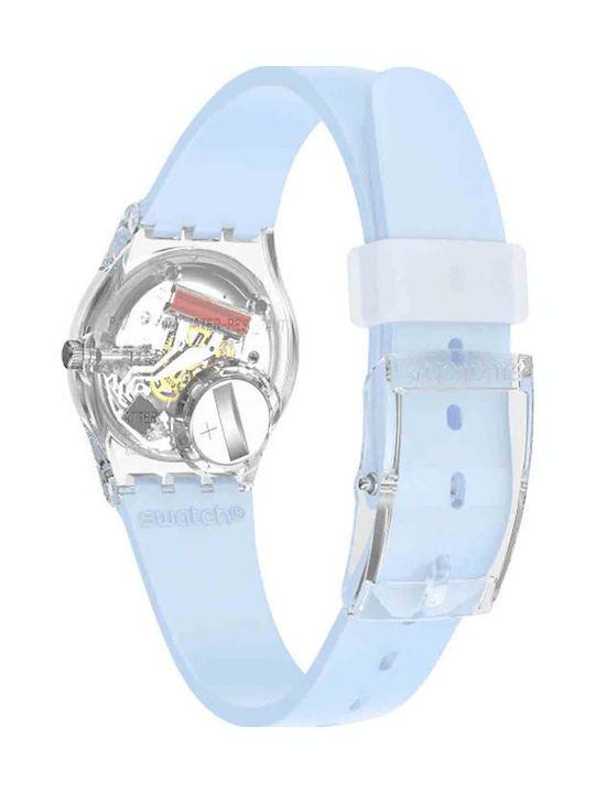 Swatch Casual Damen Uhr mit Blau Kautschukarmband