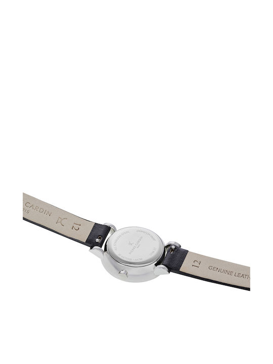 Pierre Cardin Γυναικείο Ρολόι 27mm Μπαταρίας με Μαύρο Δερμάτινο Λουράκι