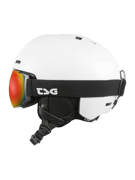 TSG Two Solid Μάσκα Σκι & Snowboard Ενηλίκων Μαύρη με Φακό Καθρέπτη σε Πορτοκαλί Χρώμα