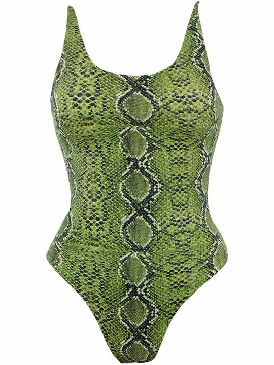 BP4033 Badeanzug Tierdruck Khaki