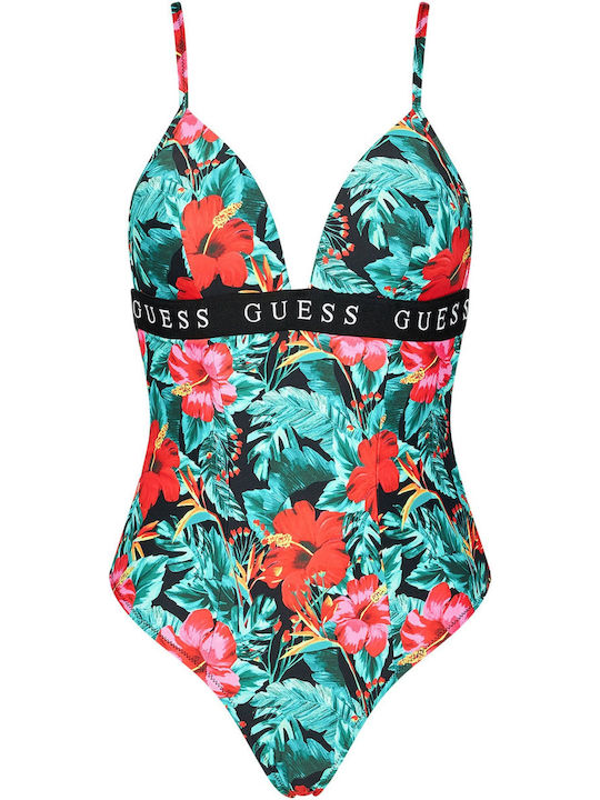 Floral Green One Piece Swimsuit