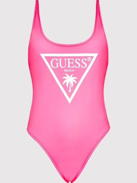 One Piece Swimsuit Fluorescent Pink