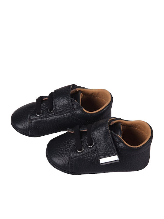 Babywalker Christening Leather Sneakers Soft Sole Black