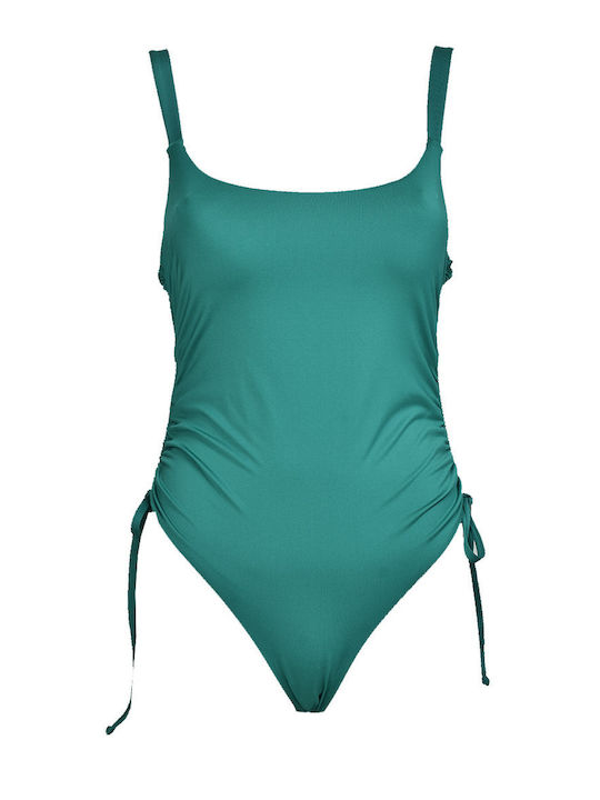 One-Piece Swimsuit with Padding & Open Back Green