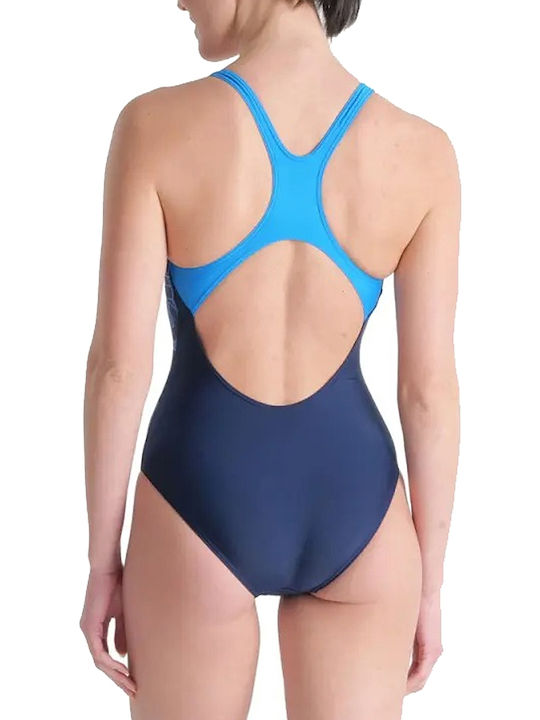 Athletic One-Piece Swimsuit Navy Blue