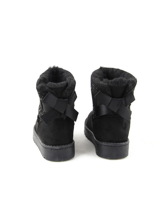 GIRLS' FUR-LINED BOOTS TYPE UG C-110 BLACK