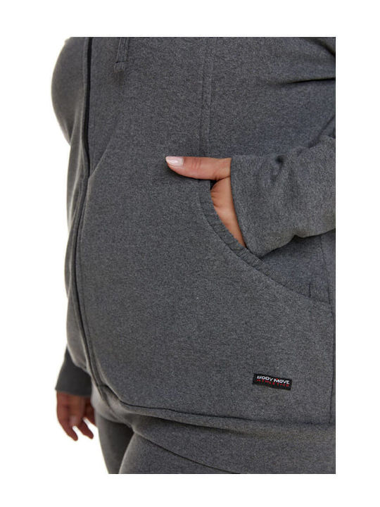 Women's Sweatshirt Jacket Hooded Anthracite