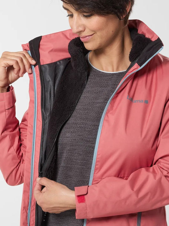 Kurz Damen Puffer Jacke Wasserdicht für Winter Rosa