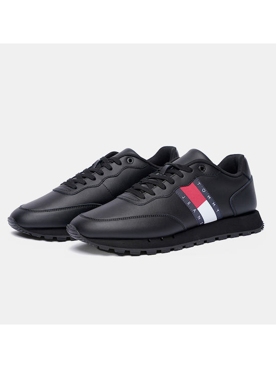 Tommy Hilfiger Runner Ανδρικά Sneakers Μαύρα